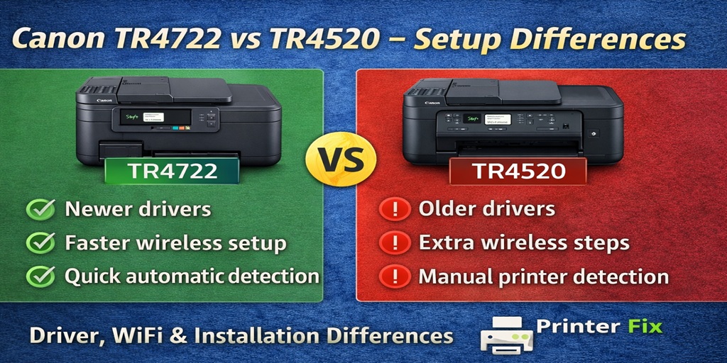 Canon TR4722 vs TR4520 – Setup Differences