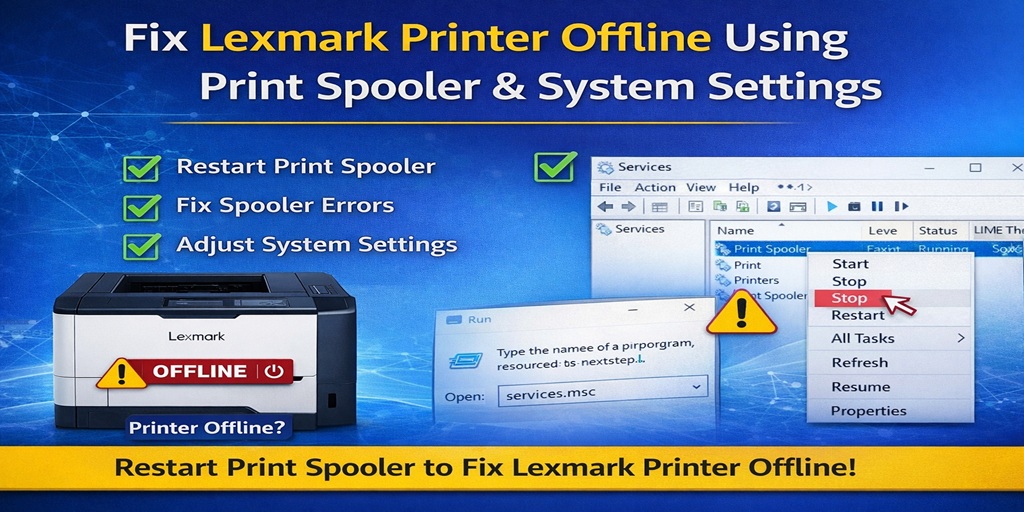 Fix Lexmark Printer Offline Using Print Spooler & System Settings
