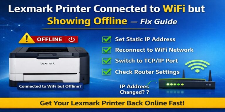Lexmark Printer Connected to WiFi but Showing Offline