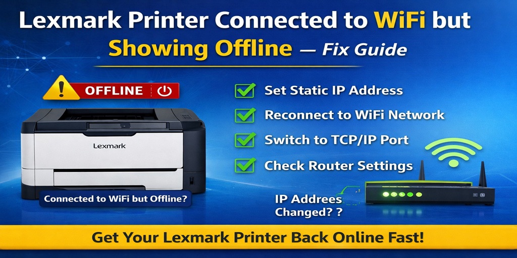 Lexmark Printer Connected to WiFi but Showing Offline