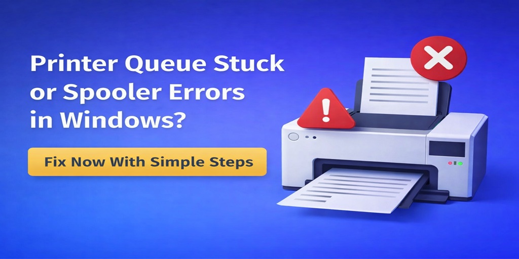 Printer Queue Stuck or Spooler Errors in Windows