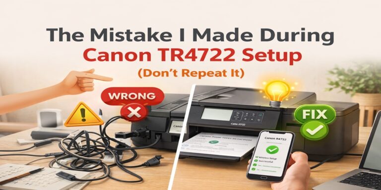 The Mistake I Made During Canon TR4722 Setup