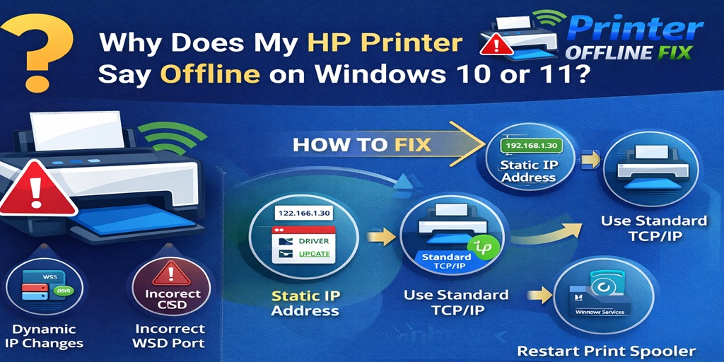 Why Does My HP Printer Say Offline on Windows 10 or 11
