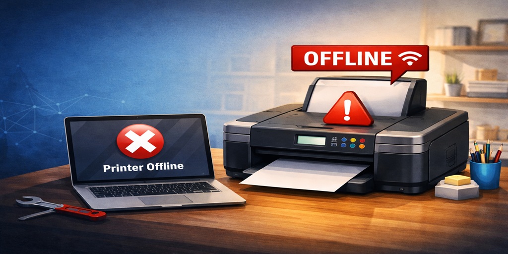 hp printer offline but connected to WIFI